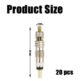 20 Pcs Presta Valve Core Replacement Kit - Brass Tubeless Valve Cores with Alloy Remover Tool, Compatible with Road & MTB Bike Tubeless Presta Valve Stems