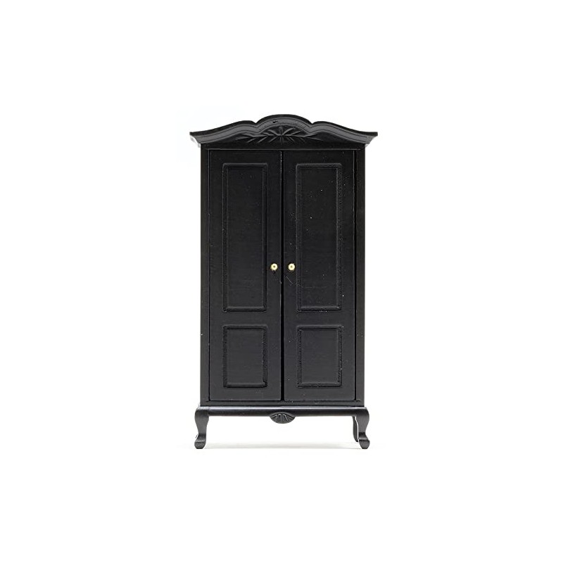Dollhouse Miniature Black Wardrobe