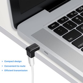 Seminer USB C 90 Degree Adapter (2 Pack), USB C 3.1 Male to Female Adapter, Type C Vertical Upward & Downward Angled Adapter Expansion Connector Compatible for MacBook, USB-C Tablet, USB-C Phone
