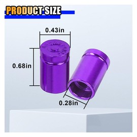 4PCS Bullet Shaped Tire Valve Stem Caps, Dustproof, Corrosion Resistant Tire Valve Stem Covers, Universal Aluminum Alloy Car Air Stem Cap for Trucks Motorcycles SUVs and Bikes (Purple)