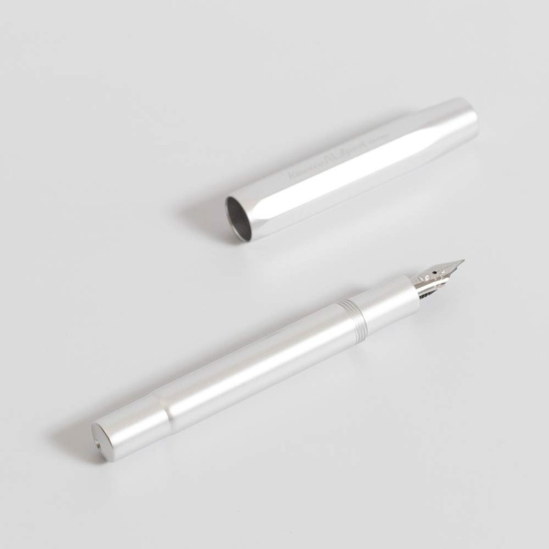 Kaweco AL Sport Fountain Pen Silver, Fine Nib Sport Octagonal