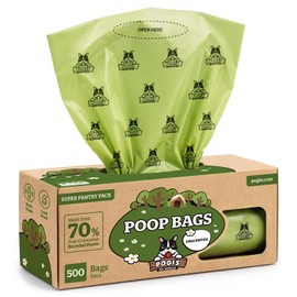 Pogi's Poop Bags - Bolsas para excremento de perro - 500 Bolsas no perfumados para despensas y estaciones de residuos al aire libre - Grandes, Biodegradables, Herméticas (Rollo Grande Único)