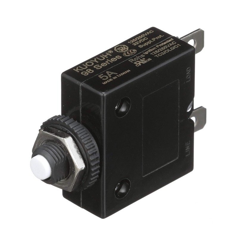 Seachoice Circuit Breaker, Push to Reset, 5 Amp
