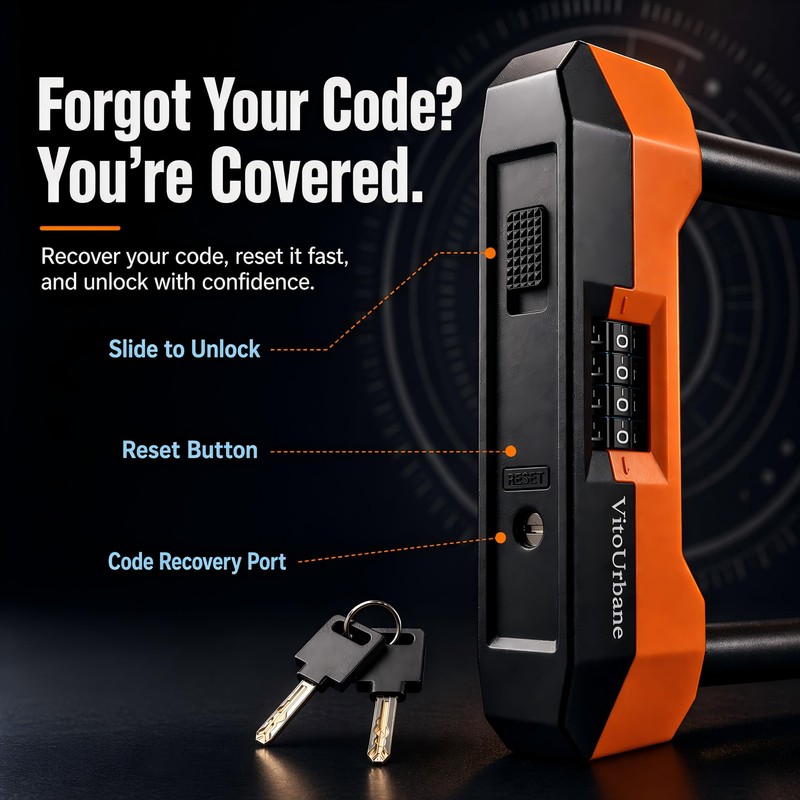 Combination Bike U Lock and Chain Set for Bikes, E-Bikes