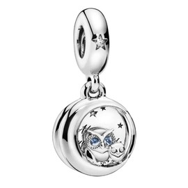 Lkwidi Charm Family Heart Animal Charm Pendant 925 Sterling Silver Charm Bead Pendant for European Bracelets and Necklaces, Silver, Cubic Zirconia