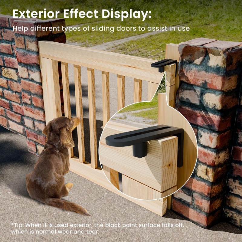 BONIKLUBA Adjustable Sliding Barn Door Floor Guide,Flat Bottom Design Style,Black(1PCS)