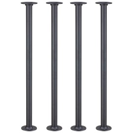 Elibbren 4 Pack Industrial Pipe Table Legs, Farmhouse Metal Pipes and Flanges for Custom Vintage Tables and Furniture, Rustic Iron Desk Leg Corner, Table Shelf Support, 30 in