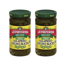 La Preferida Organic Mid Jalapeño Nacho Slices (Same Great Flavor, No Heat) Seedless Pickled Peppers – USDA Certified, No Added Sugar. Use on Tacos, Salads & Bowls, 11.5 oz. (Pack of 2)