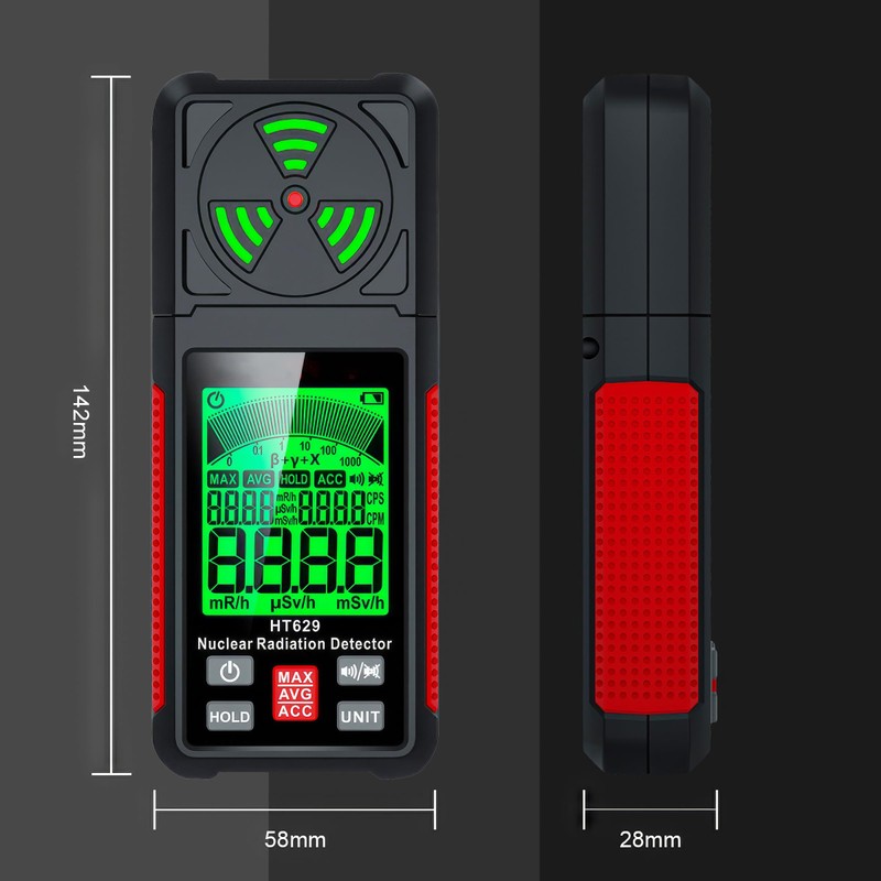 Geiger Counter Intendvision Nuclear Radiation Detector - Portable Radiation Dosimeter