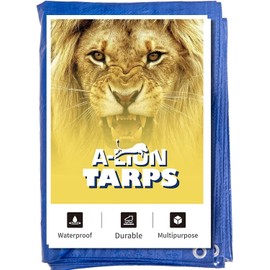 2 Pack,10x20,Stander Duty 5 Mil Tarp Cover with Free Tarp Bungee, Waterproof, UV Resistant, Rip and Tear Proof, Poly Tarp with Reinforced Edges for Roof, Camping, Patio, Pool Cover, Boat, Blue