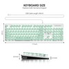 iRoboosta Quiet Keyboard Wired Membrane Keyboard Green, Full Size 104