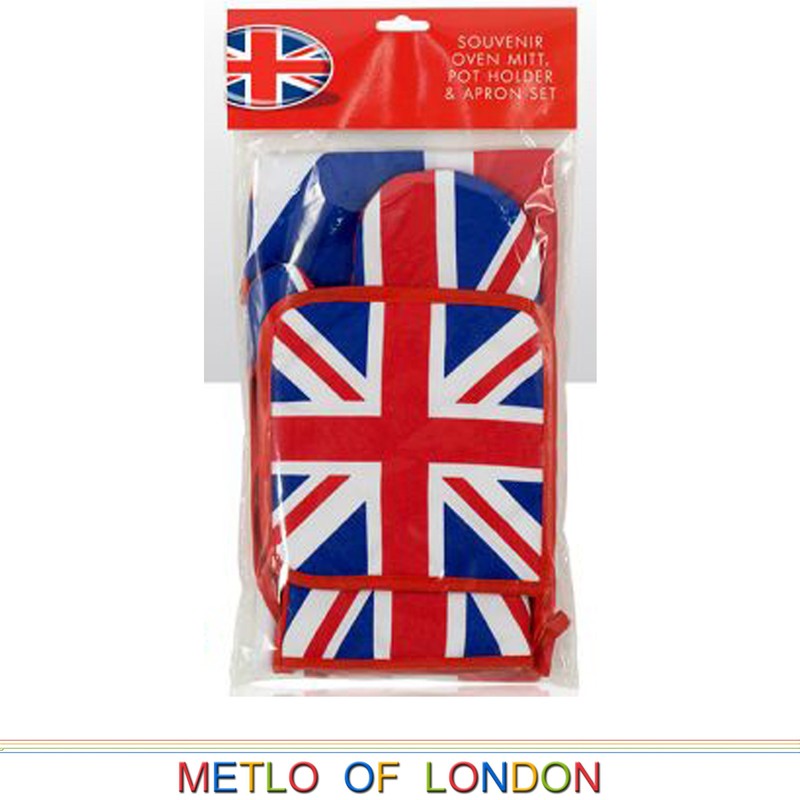 Union Jack Apron, Oven Mitt and Pot Holder