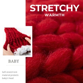 Maforts Baby Santa Hat, Knit Santa Hat Newborn Santa Claus Hat 0-3months,6months, Knotted Baby Santa Hat