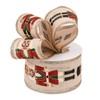 Wired Edge Christmas Ribbon with Glitter, Nutcracker Ivory Satin Toy