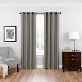 ECLIPSE Bryson Modern Blackout Thermal Grommet Window Curtain for Bedroom or Living Room (1 Panel), 52" x 108", Grey
