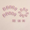 Short Square False Nails - 24pcs Pink Pearlescent Press on