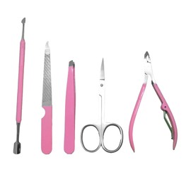Professional Manicure and Pedicure Kit, 5-Piece Stainless Steel Nail Care Tools Set