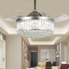 Crystal Chandelier Fan with Light, 42" Modern Fandelier Ceiling Fan