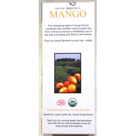 Touch Organic MANGO GREEN Tea Bags, 40 Bags, 2.5 oz