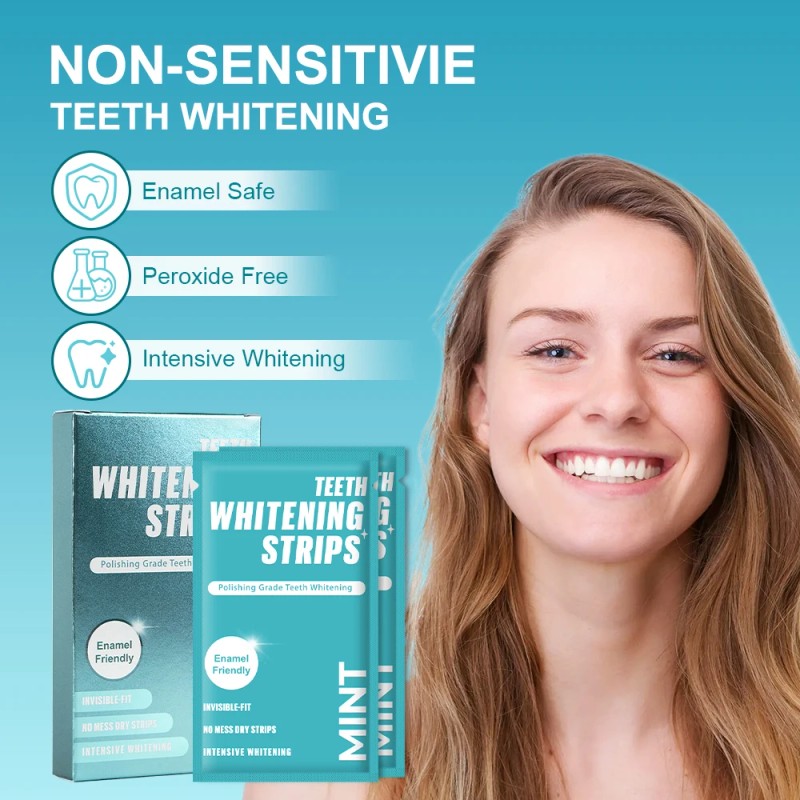 Yellow Stains Removal Teeth Whitening Strips 30 Minutes Brighten Tooth