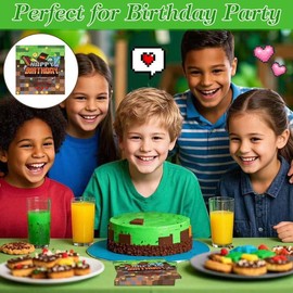 Pack of 40 Pixel Napkins Children's Birthday, Pixel Children's Birthday Napkins, Happy Birthday Napkins Children, Pixel Motif Napkins Birthday Girls Boys