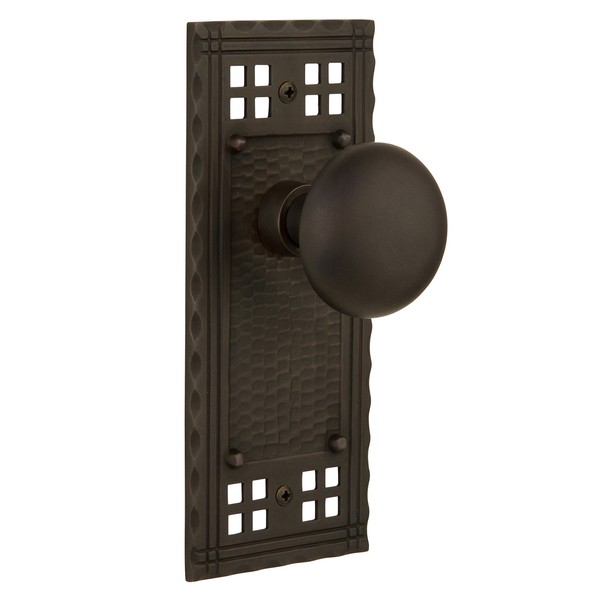 Nostalgic Warehouse Craftsman Plate with New York Knob, Double Dummy, Oil-Rubbed Bronze