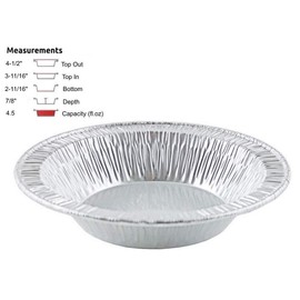 Pactogo 4 1/2" Foil Tart Pan 7/8" Deep - Mini Baking Pie Tins (Pack of 500)