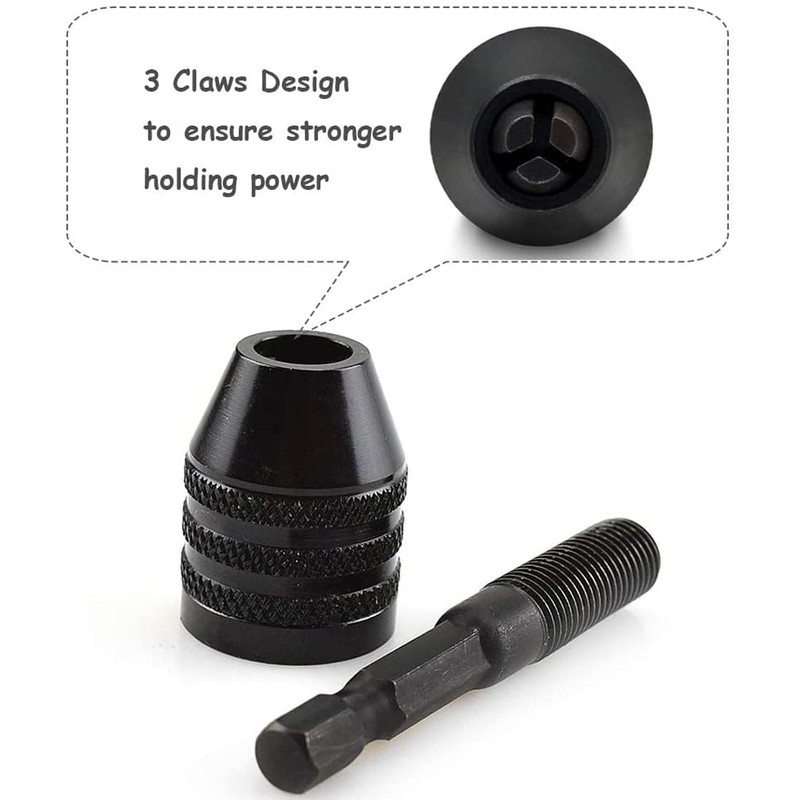 Mesee 0.3-8mm Keyless Drill Chuck, 1/4 Inch Hex Shank Quick