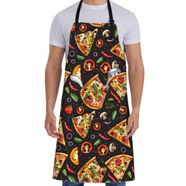 ainori Gourmet Pizza Slice Apron for Women,28x33in, Food Lovers Kitchen Aprons with 2 Pockets,Oxford Fabric,Vegetables Adjustable Apron for Cooking Baking Gardening Chef,Gifts for Mom Wife