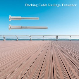 Decking Cable Railings Tensioner Invisible Cable Railing kit 316 Stainless Steel Receiver and Swage Stud End Cable Railing Hardware for 1/8" Wire Rope and 2"x 2" Wood Metal Deck Posts 20pcs