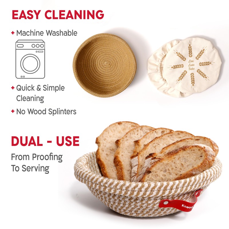 KneadAce Sourdough Starter Kit – 24oz Starter Jar, 2 Cotton