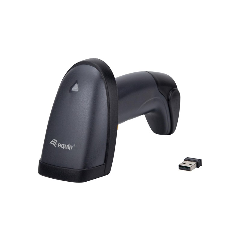 Equip Barcode Handheld Scanner 2D Laser with Holder 2.4GHz Black