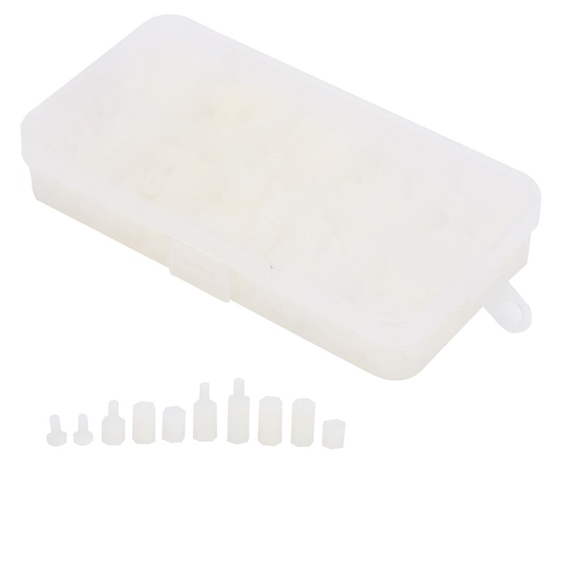 300Pcs M3 White Nylon Screw Set Insulation Material Male Female