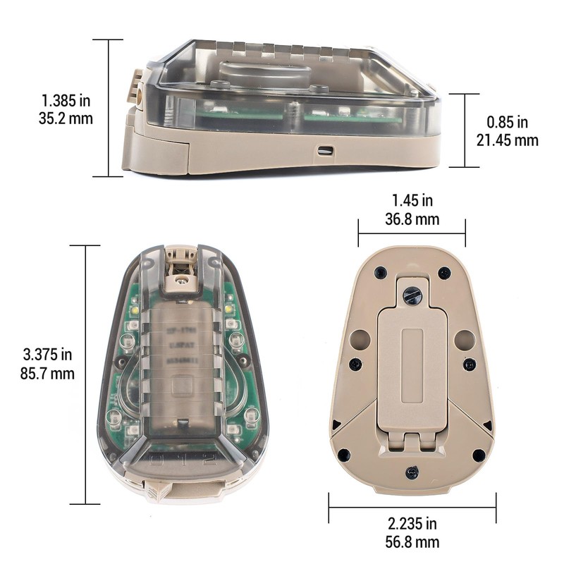 NECARL Tactical IR Helmet Light 4 Modes with Green +
