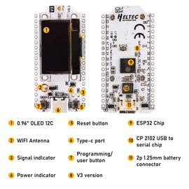 LoRa V3 ESP32 Development Board, LoRa ESP32 Meshtastic WiFi + BLE Module with OLED Display and Antenna LoRa Case Ensosure Cover, USB C Dual-Core IOT Module 240MHz 915MHz for Arduino (Pack of 2)