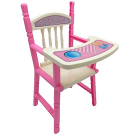 BABESIDE Baby Doll High Chair Toy Dining Chair for 10-12 Inch Dolls, Pretend Play Baby Doll Toy High Chair