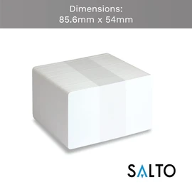 Salto PVC Blank White Cards for Direct Printing - ID, Membership, Business, Hotel & Student Card Customisation - Compatible with Photo ID Card Printers - CR80 ID Card Size, 50 Pack