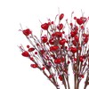 JINGHONG Valentine’s Day Gifts,6 Pcs Artificial Berry Flower Stems Red