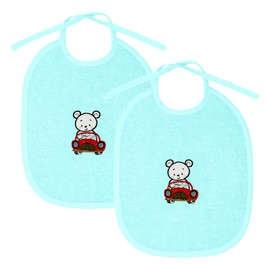 Lashuma Baby Bibs Set of 2 in Size 25 x 30 cm Various Colours and Designs, Auto