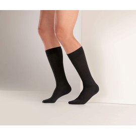 SANYLEG 41222 Gambaletto Cotone Unisex, Media Compressione, L, Nero