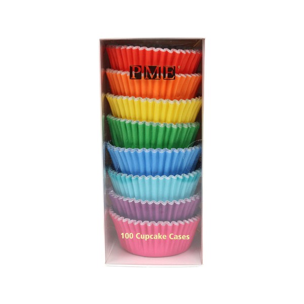 PME Rainbow Standard Baking Cups-Foil Lined, Set of 100