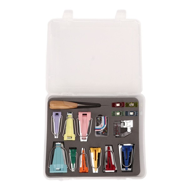 Bias Tape Maker Set,Bias Tape Maker Machine with Snap On Binder Foot 9 Bias Tape Makers Quilt Awl DIY Sewing Tools for Fabric Sewing Your Own Style