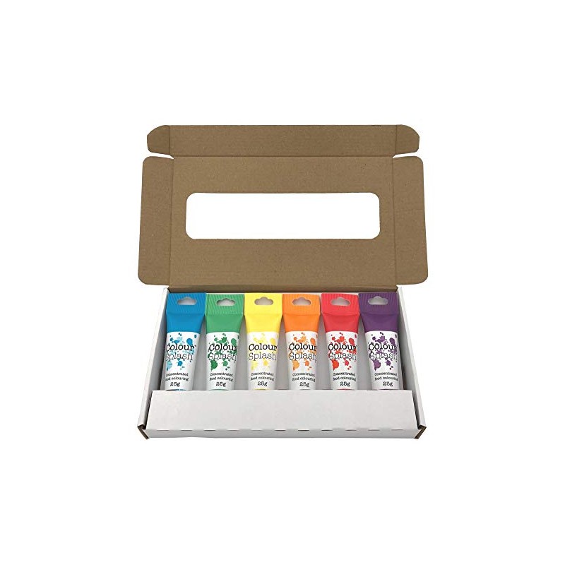 Colour Splash Food Colouring Gel Rainbow Colours 6 Set, supplied