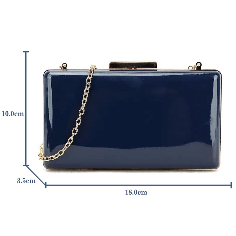 UShopUK Plain Patent Leather Hard Case Bridal Prom Wedding Evening