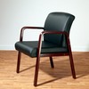 Alera ALERL4319M Alera Reception Lounge Series Guest Chair, Mahogany/black Leather