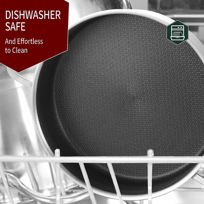 LOLYKITCH Tri-Ply Stainless Steel 10 Inch Non-Stick Sauté Pan with
