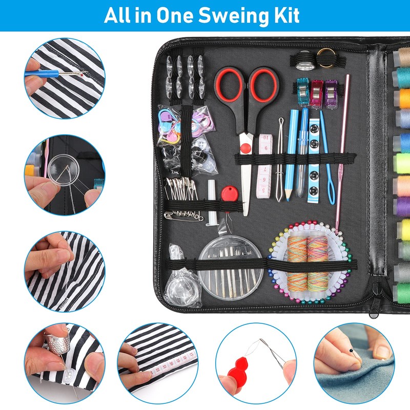 AN HUI MING Sewing Kit Sewing Box with 183 Sewing