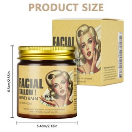 Beef Tallow Skin Care, 120g Tallow and Honey Balm, Whipped Tallow Beef Honey Balm, Beef Tallow Moisturiser, Face and Body Tallow Cream, Facial Cream for Nourishing Dry Skin