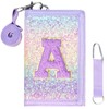 SiorVeol Girls Wallet for Kids Initial Glitter Wallets Trifold with