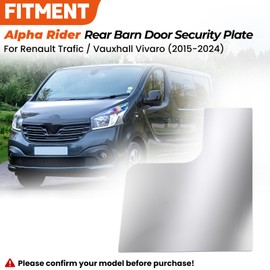 Alpha Rider Rear Barn Door Security Anti-Theft Plate for Renault Trafic/Vauxhall Vivaro (2015-2024), 1PC Steel